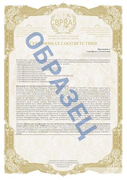 Образец Приложение к СТО 01.064.00220722.2-2020 Отрадное Сертификат СТО 01.064.00220722.2-2020 